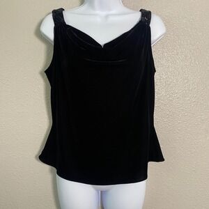 Vintage 90s Velvet Beaded Top Large Draped Dark Feminine‎ Romantic Fairy Party